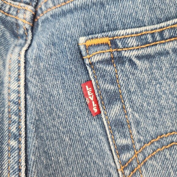 Levi's Premium Big E Wedgie Straight Medium Wash Button Fly Mom Jeans Women's 26 - Picture 7 of 13